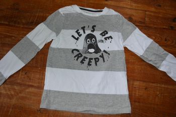 Tee shirt manches longues Kiabi fantôme 10 ans