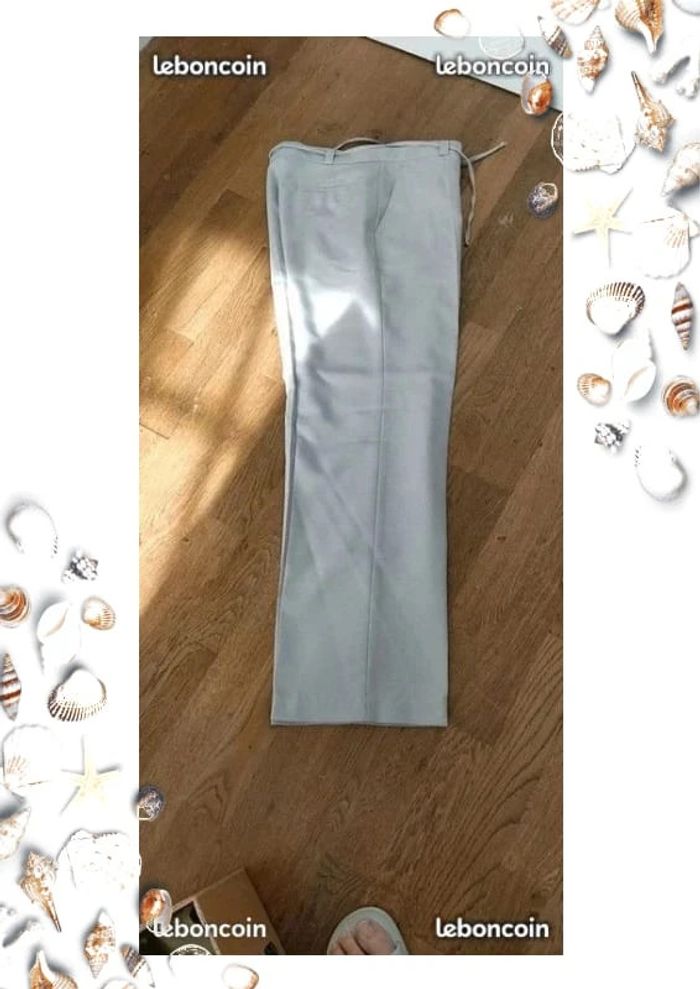 pantalon gris 38 avec scratch