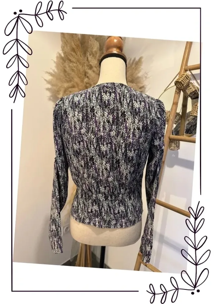 Blouse manches longues fluide forme portefeuille - photo numéro 7