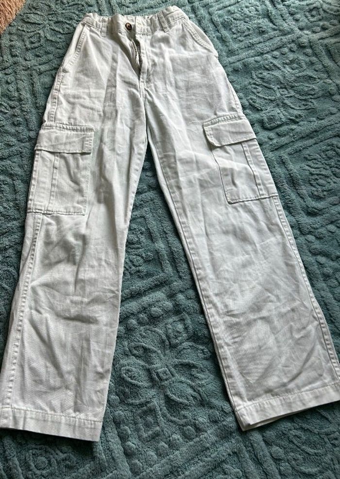 Pantalon cargo blanc fille taille 10-12ans