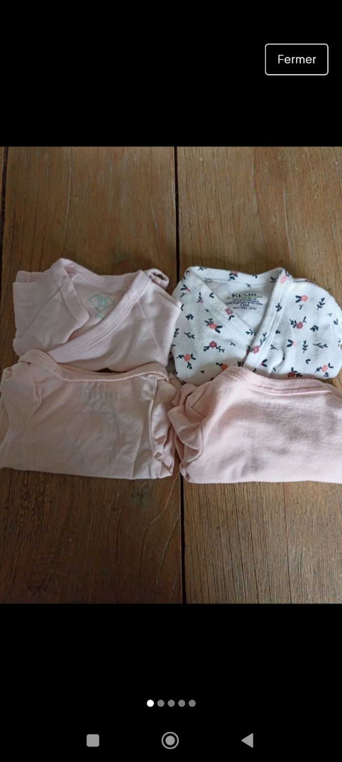 Lot de 4 bodys 0 mois