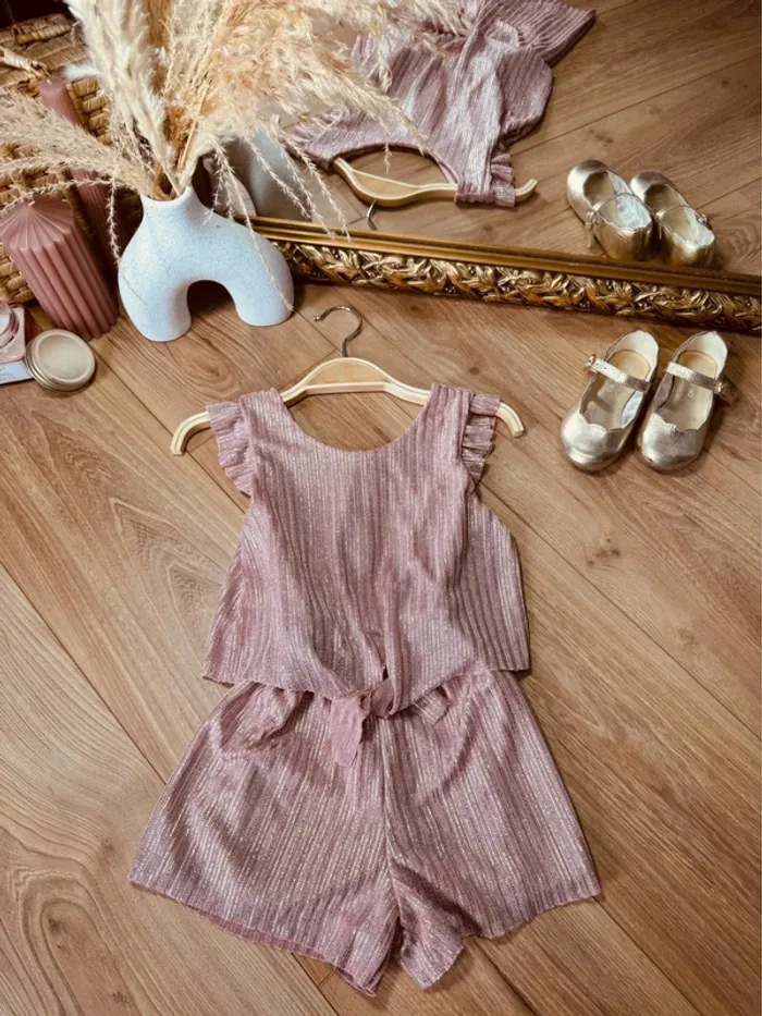 Taille 4 ans Combishort de cérémonie fille Lpc girl rose * scintillant * 🩷