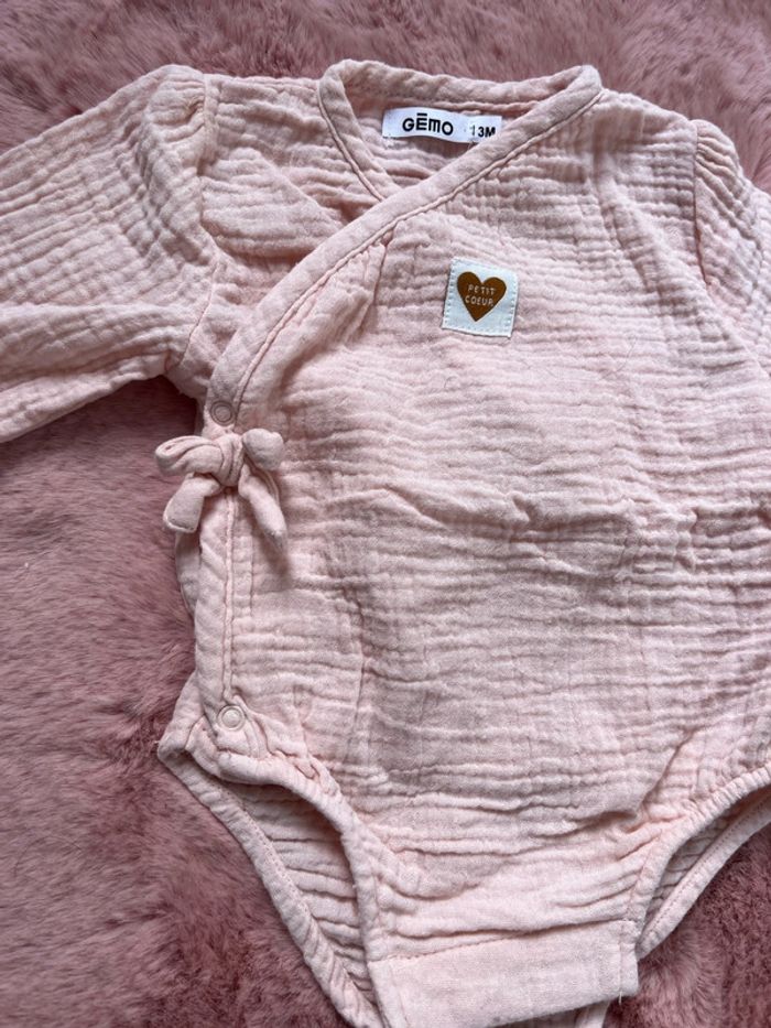 Body gaz coton 3 mois bébé fille - photo numéro 3