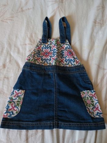 Robe courte jeans fleurs