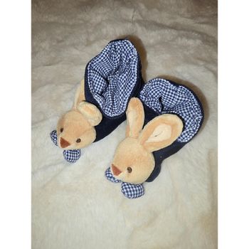 Chaussons bébé lapin style vichy
