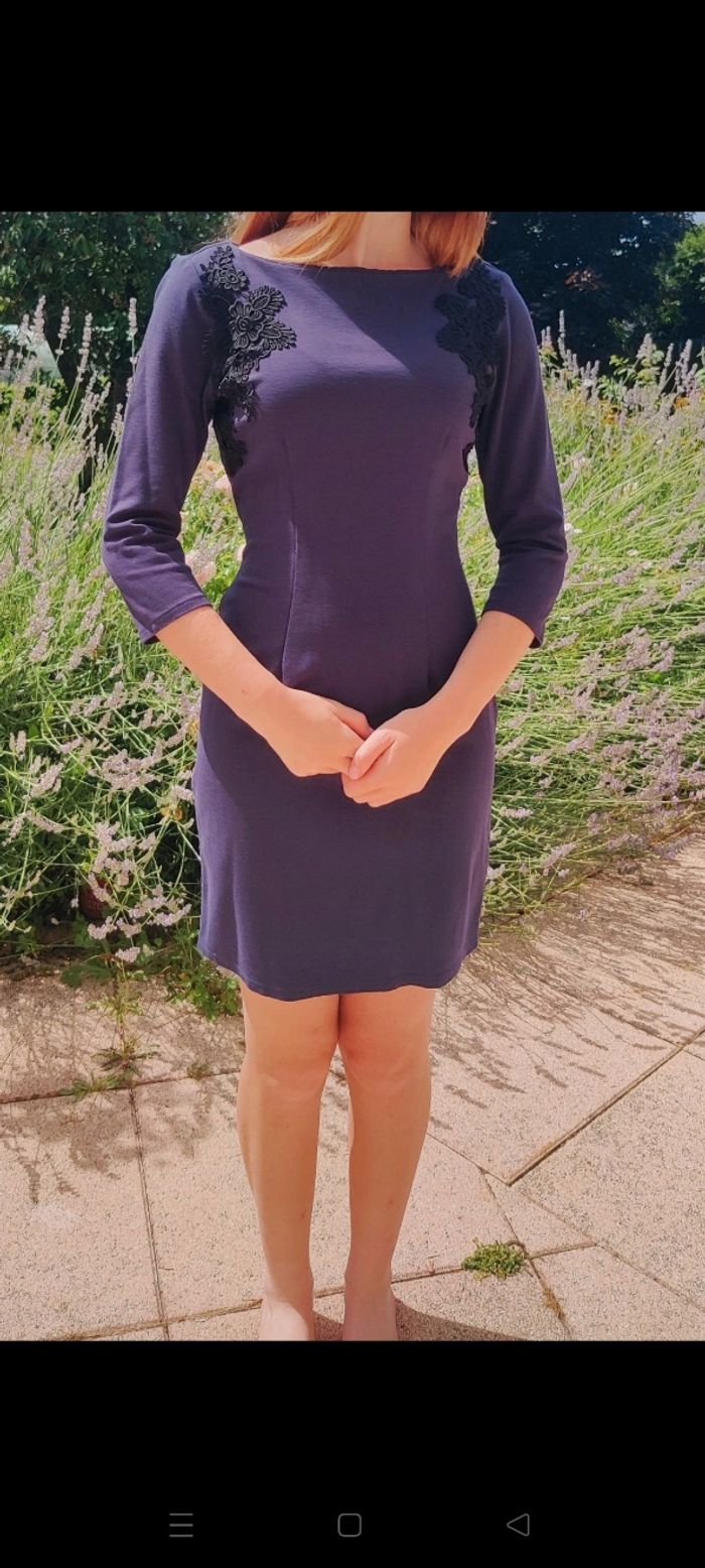 Robe coupe droite bleu taille S Naf Naf