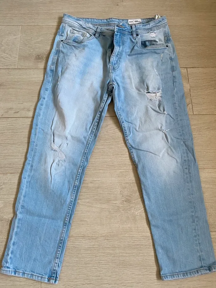 Jeans troué bleu clair Jean Pascale