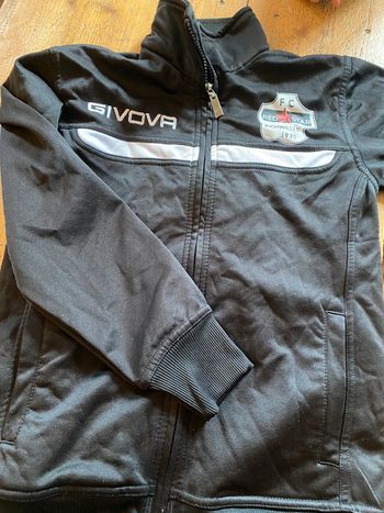 Haut survêtement foot noir gilet zippé XXS