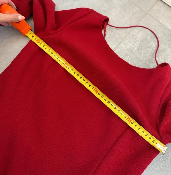 Robe Bash unie rouge en laine et polyester taille 1 soit S parfait état - photo numéro 8
