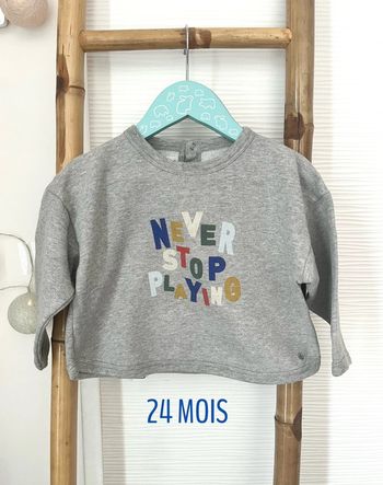 Sweatshirt en molleton Petit Bateau taille 24 mois