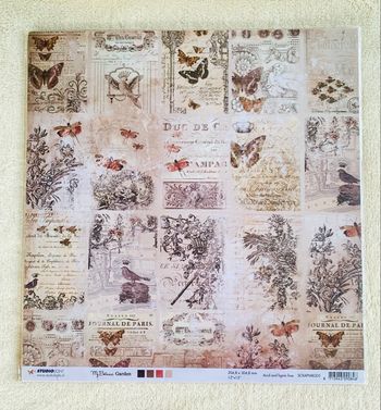 Lot 10 feuilles Shabby Chic Studio Light My Botanic Garden recto verso