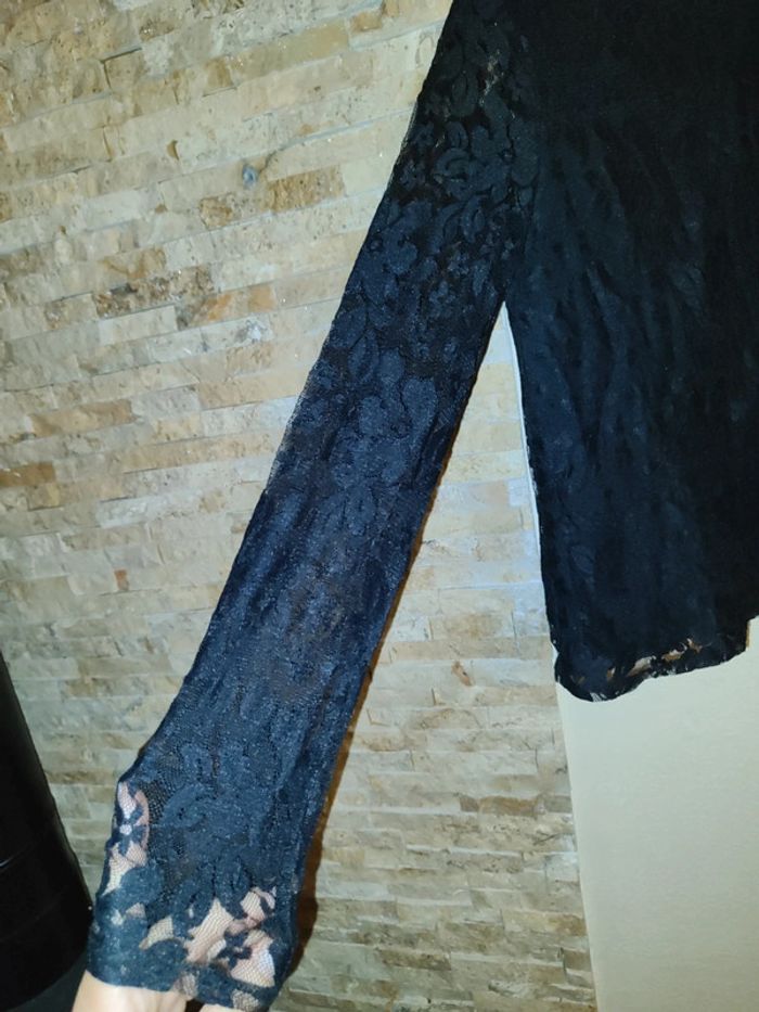 Haut noir manches dentelles 12 ans - photo numéro 3