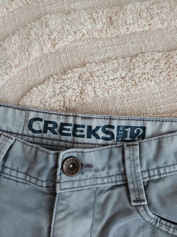 Short bermuda en jean gris Creeks 12 ans - photo numéro 3