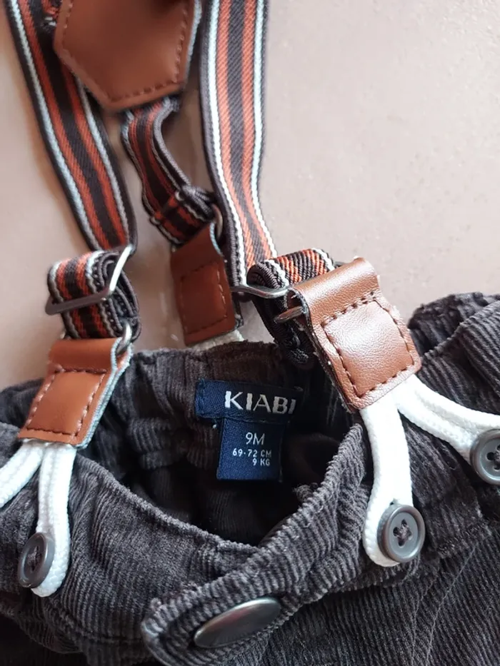 pantalon salopette à bretelles 9 mois "kiabi" - photo numéro 3