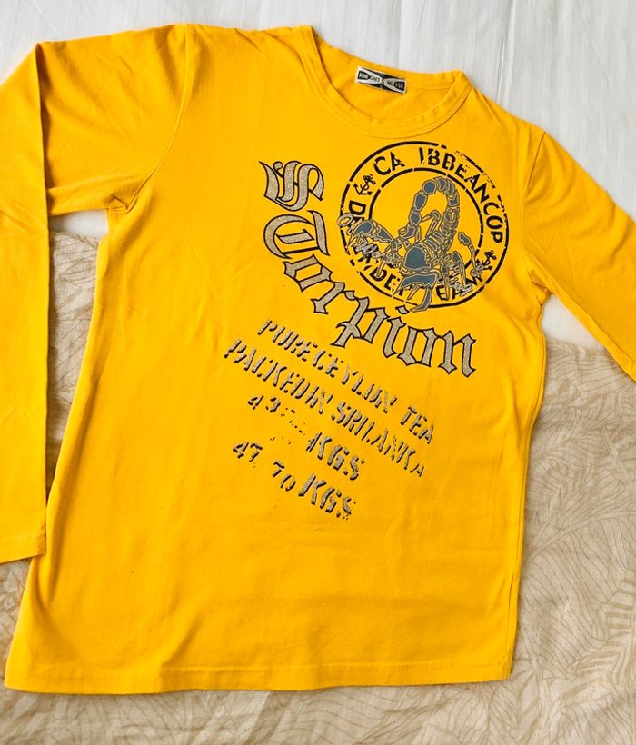 Tee shirt manche longue jaune Scorpion TL