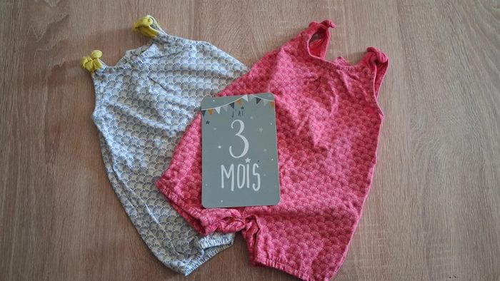 Lot combinaisons grenouillères 3 mois