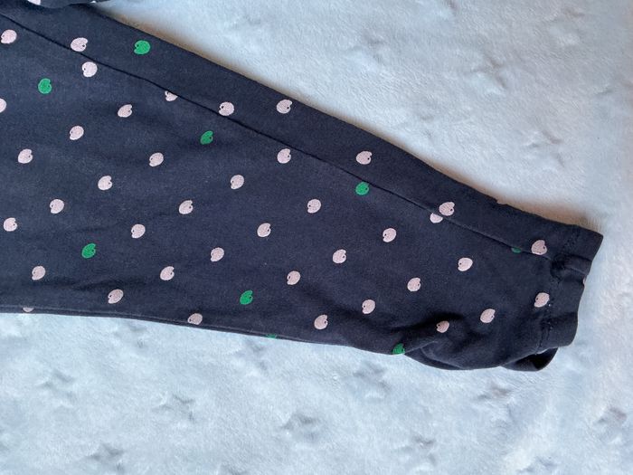 legging taille élastique bleu marine à pois vert et rose 3 ans naf naf - photo numéro 5