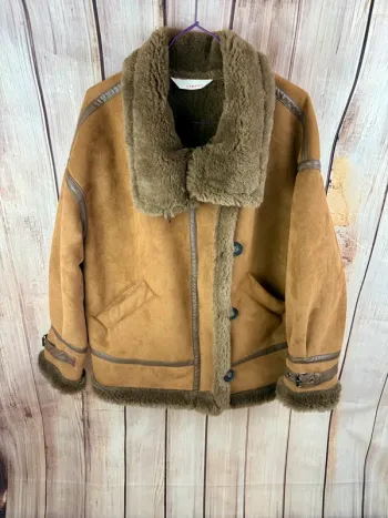 Blouson aviateur femme style mouton retourné Camaïeu L