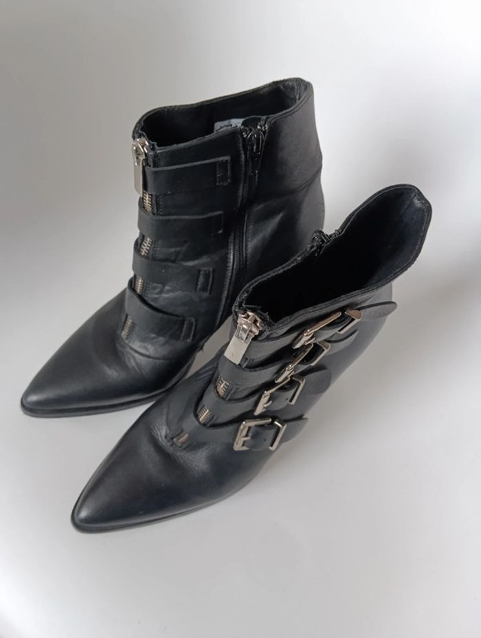 Bottines en cuir à talons Sacha premium taille 40 - photo numéro 8