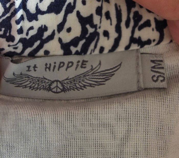 It Hippie Jupe courte bohème bleue et blanche - Taille S/M - photo numéro 6