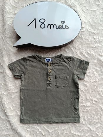 Tee shirt polo manches courtes Garçon 18 mois Mots d'enfants 100% coton