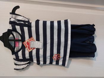 ensemble d'été rayé blanc bleu marine 6 mois