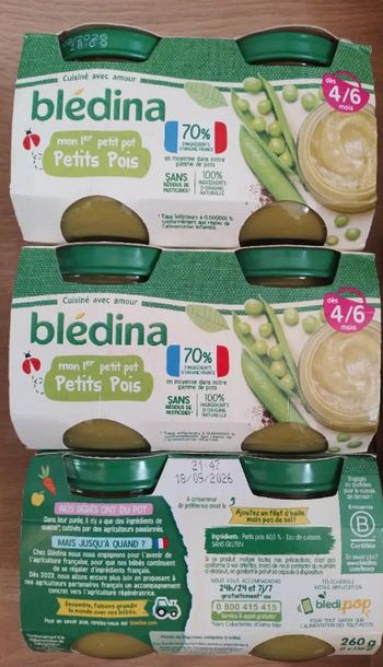 Lot de 6 pots de Petit pois 