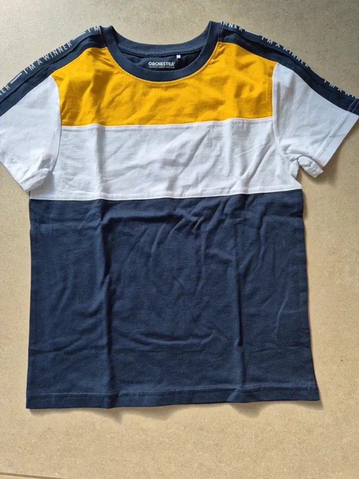 Tee-shirt tricolore garçon Orchestra 10 ans neuf