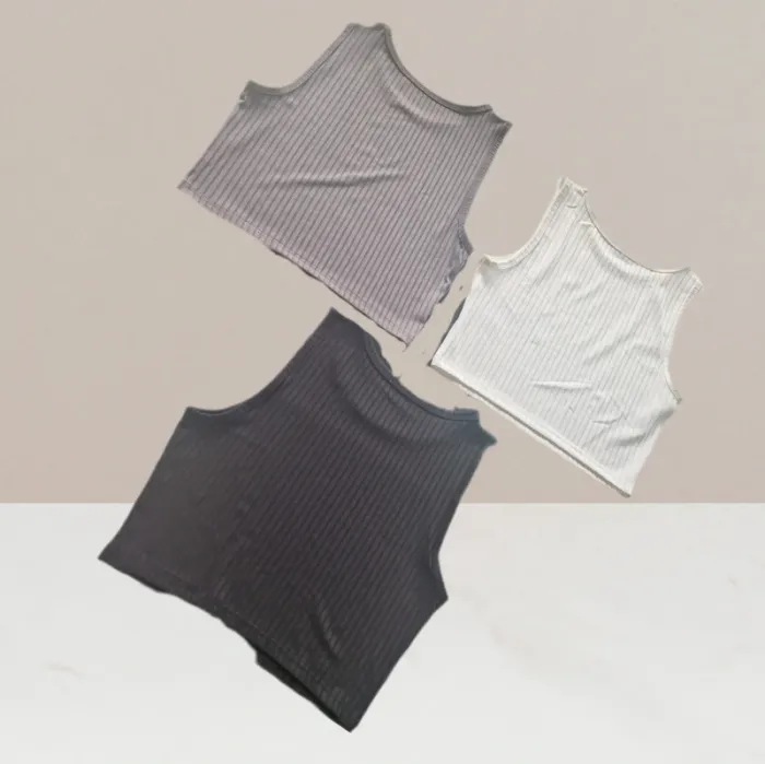 Tops courts noir, blanc & gris - Shein - Taille M - photo numéro 2