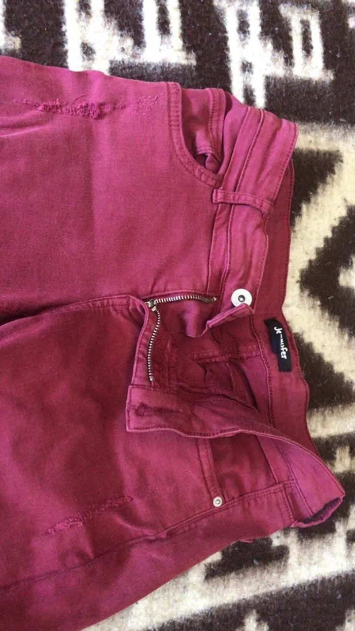 Pantalon style troué Bordeaux - photo numéro 2