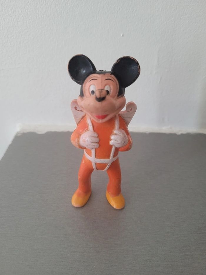 Ancienne figurine mickey parachutiste walt disney