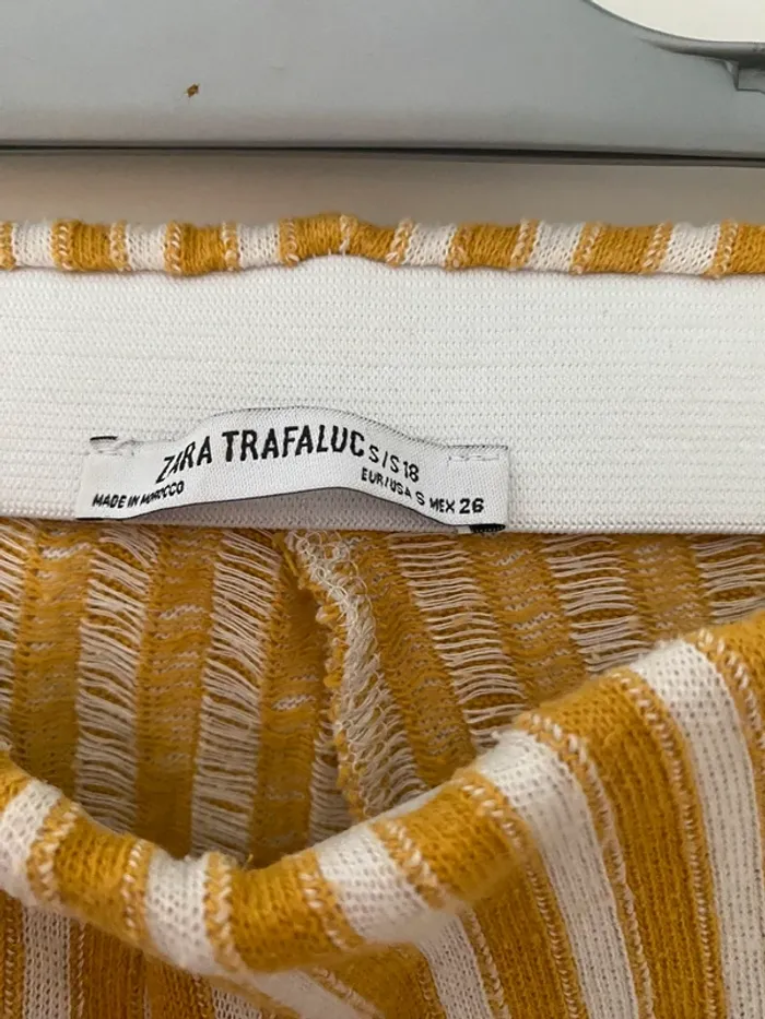 Pantalon fluide jaune et blanc S - photo numéro 2