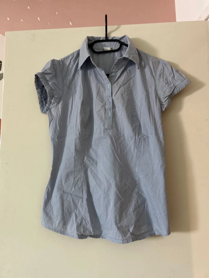 Chemise rayée bleu et blanc