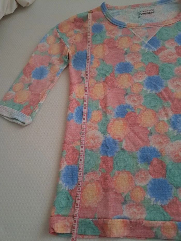 Pull léger multicolore à manches 3/4