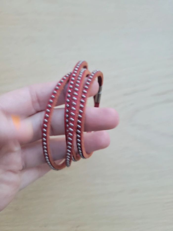 Long collier ou bracelet cuire clou discret - photo numéro 3