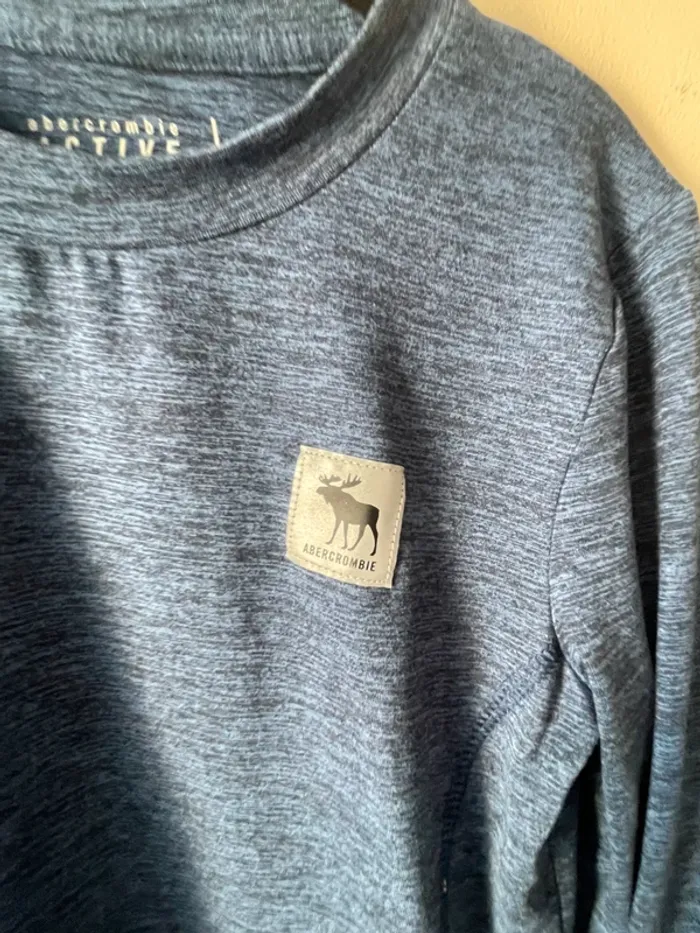 T-shirt bleu chiné - photo numéro 2