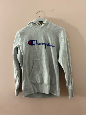 Sweat à capuche, champion gris