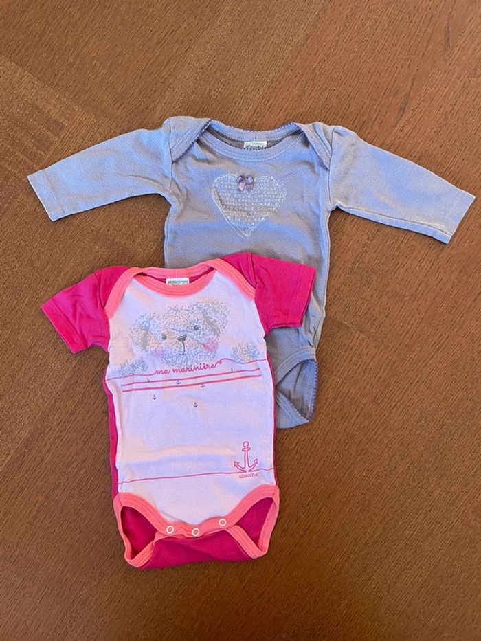 Lot de 2 bodies bébé fille 3 moisabsorba