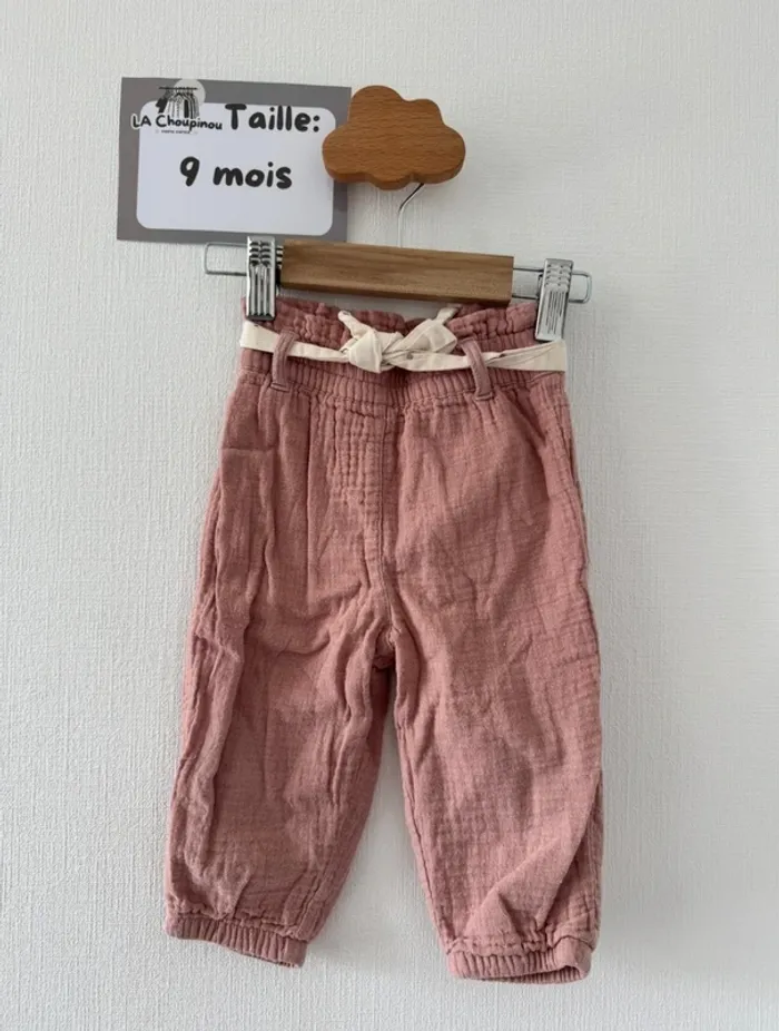 Pantalon en gaz de coton - taille 9 mois 🌸
