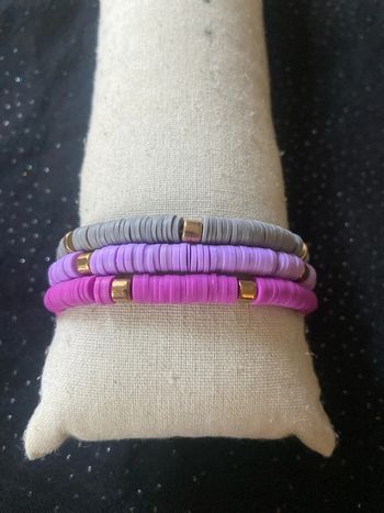Lot bracelets gris violet
