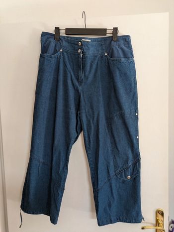Pantalon court bi matière vintage