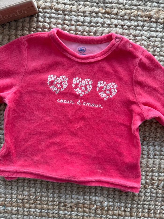 Haut de pyjama velours Mots d’enfants 9mois / 71cm - photo numéro 2