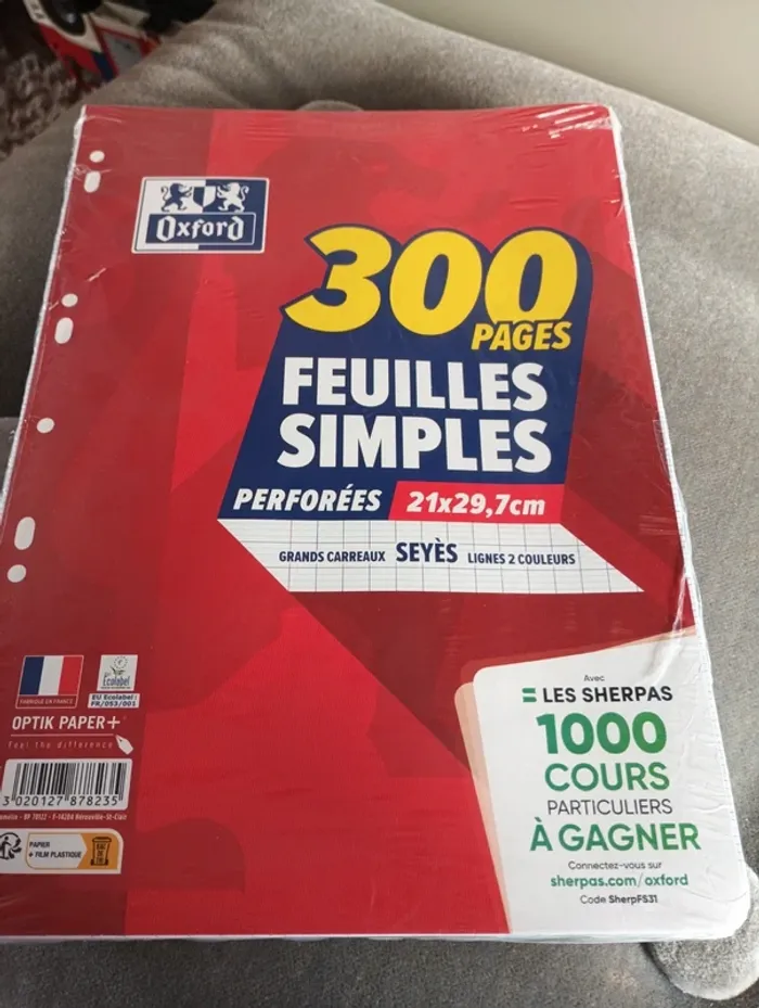 Paquets de feuilles simple neuf marque oxford