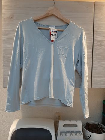 T shirt/Sweat manche longue élastique Xl bleu jeans clair