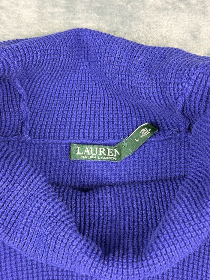 Pull col roulé Ralph Lauren bleu électrique Taille L femme - photo numéro 7