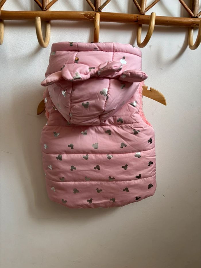 Doudoune sans manches fourrée avec capuche Minnie Disney 6 mois - photo numéro 4