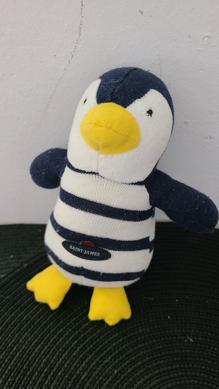 Pingouin SAINT JAMES doudou bleu marine et blanc