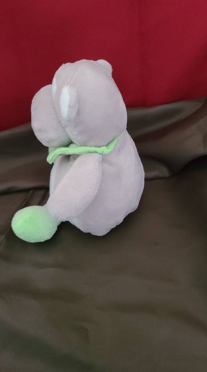 Doudou singe gris blanc vert CMP - photo numéro 5