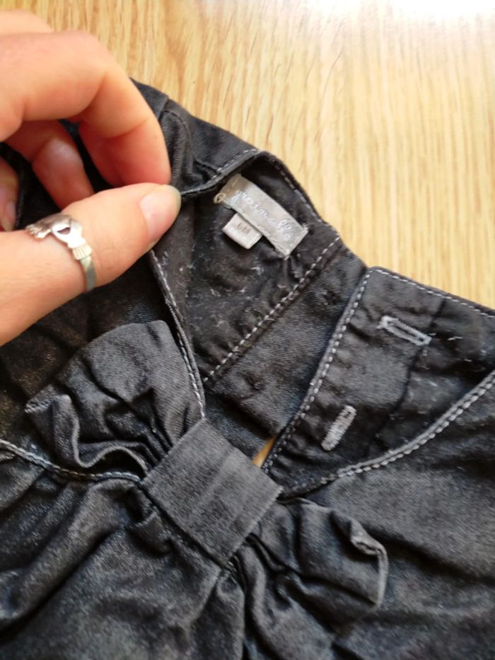 Adorable petite robe boule en jeans noir 6 mois - photo numéro 2