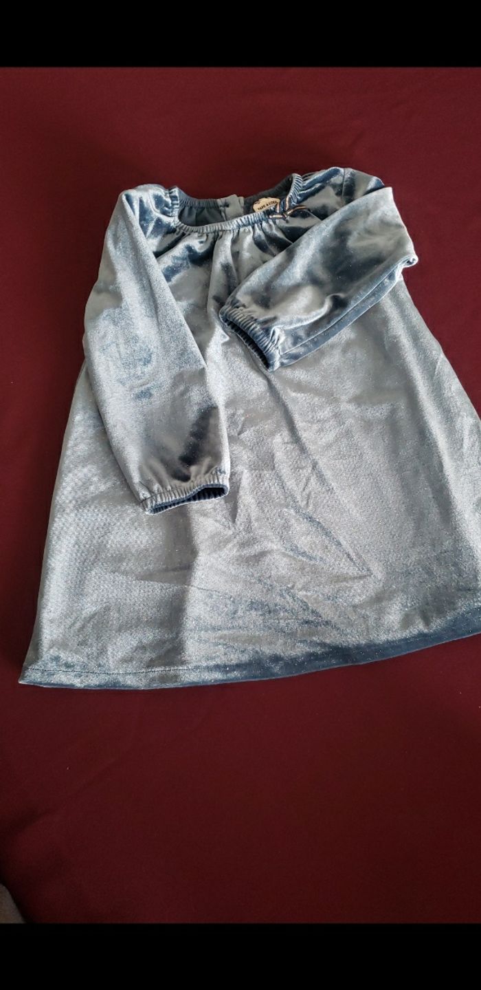 Robe velours bleu